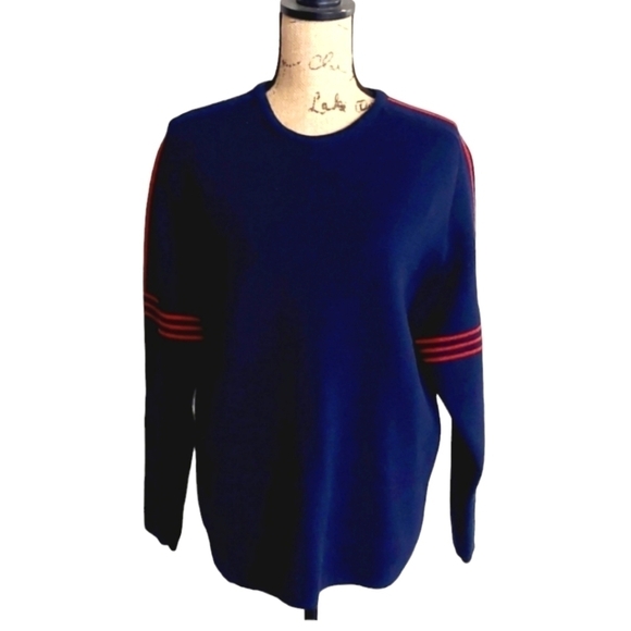 Demetre VTG  Mens Sweater Wool Pre Loved Size Large Navy Blue - Picture 1 of 7